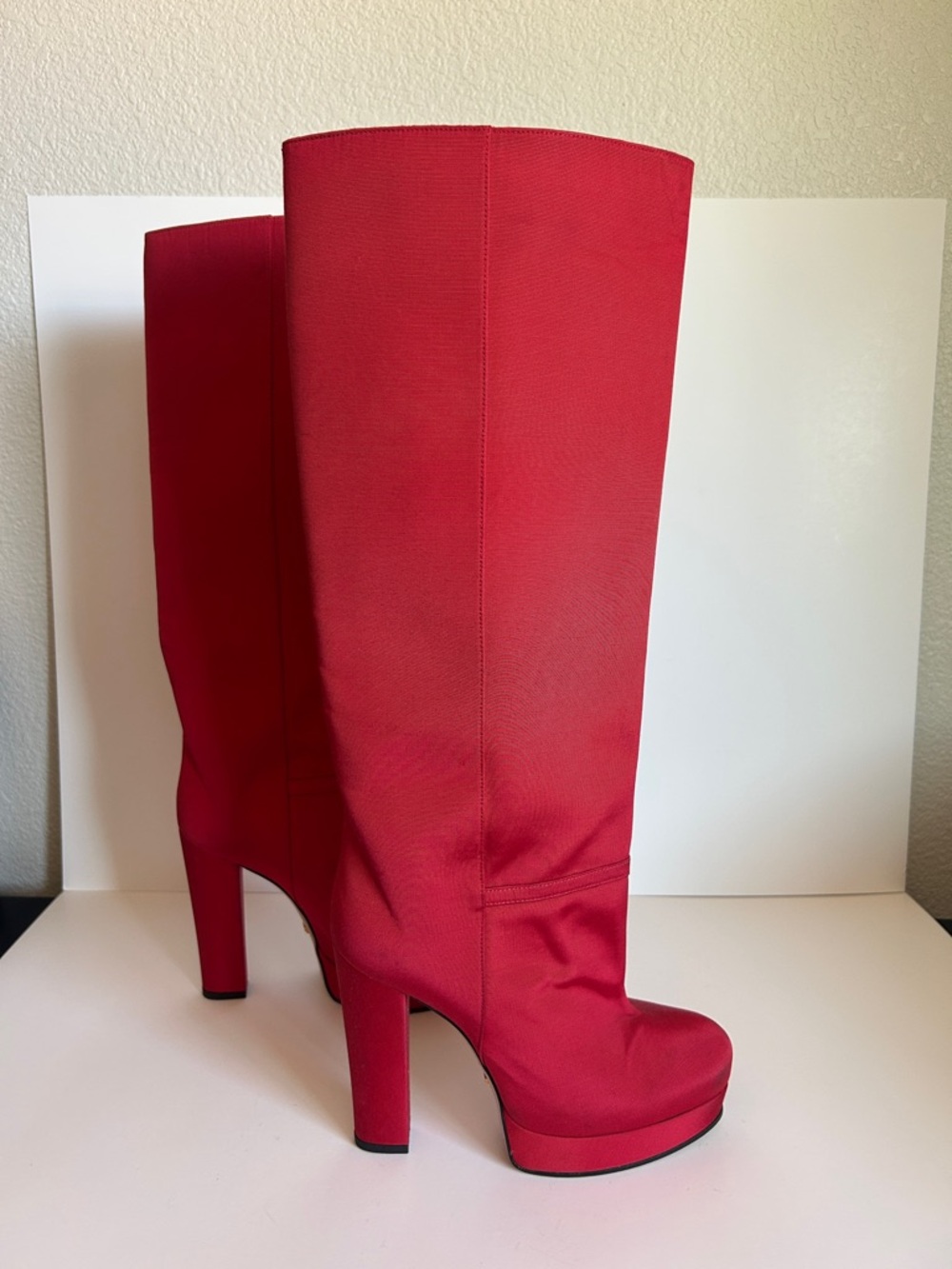 Gucci Red Over-the-Knee Platform Boots
